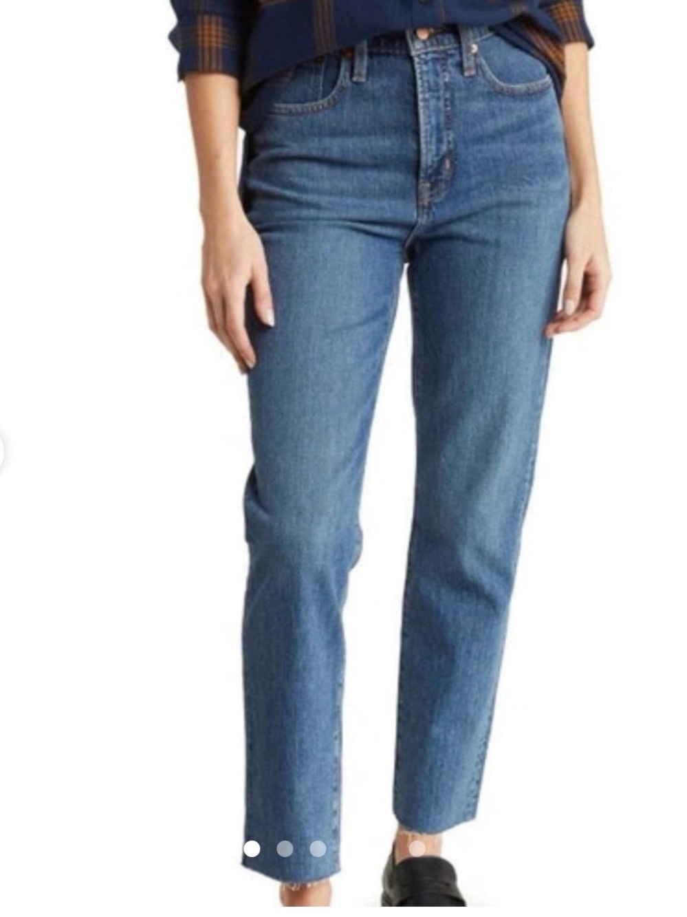 Madewell The Perfect Vintage Blue Jean Denim High Rise Raw Hem Blue Size 32